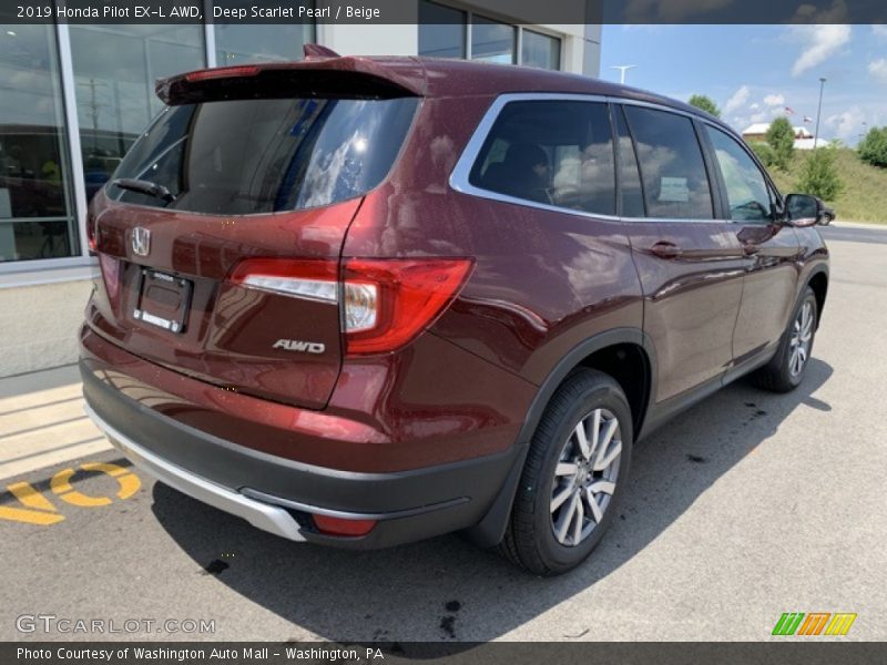 Deep Scarlet Pearl / Beige 2019 Honda Pilot EX-L AWD