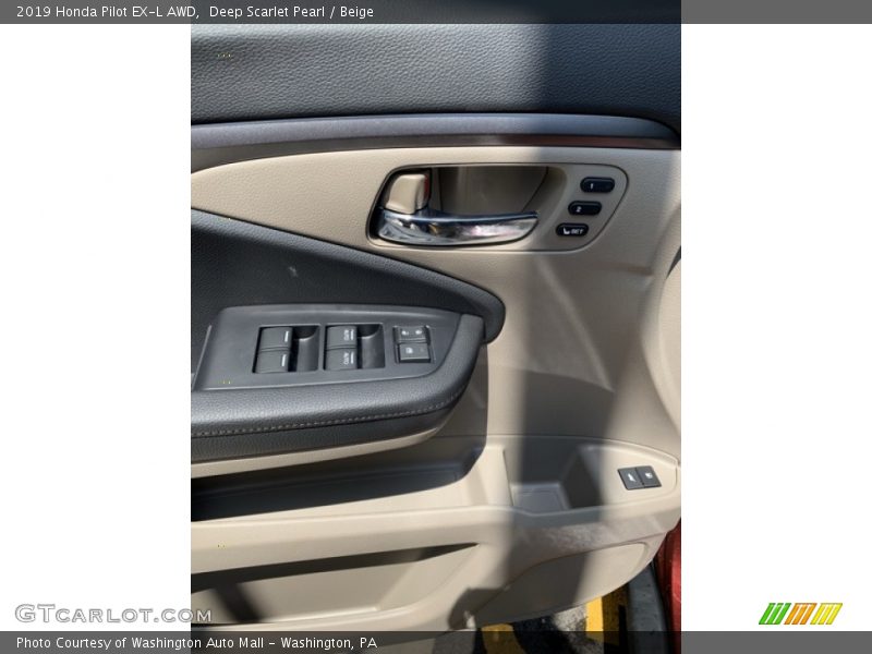 Deep Scarlet Pearl / Beige 2019 Honda Pilot EX-L AWD