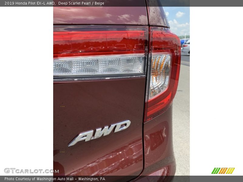 Deep Scarlet Pearl / Beige 2019 Honda Pilot EX-L AWD