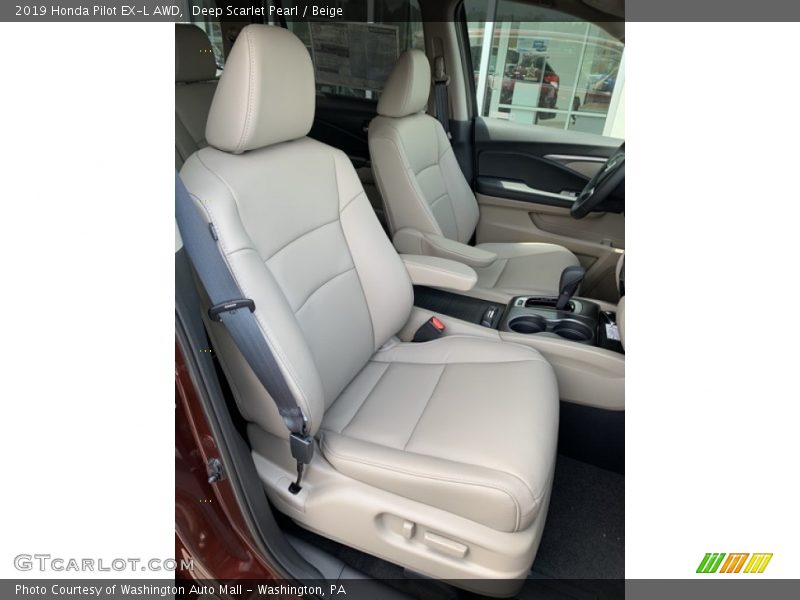 Deep Scarlet Pearl / Beige 2019 Honda Pilot EX-L AWD