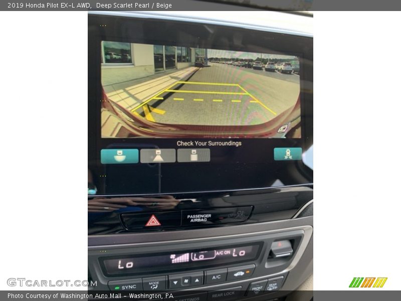 Deep Scarlet Pearl / Beige 2019 Honda Pilot EX-L AWD
