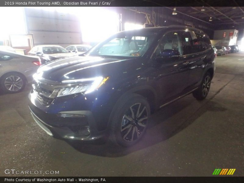 Obsidian Blue Pearl / Gray 2019 Honda Pilot Touring AWD