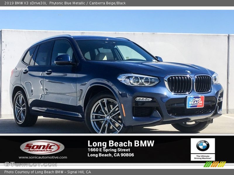 Phytonic Blue Metallic / Canberra Beige/Black 2019 BMW X3 sDrive30i