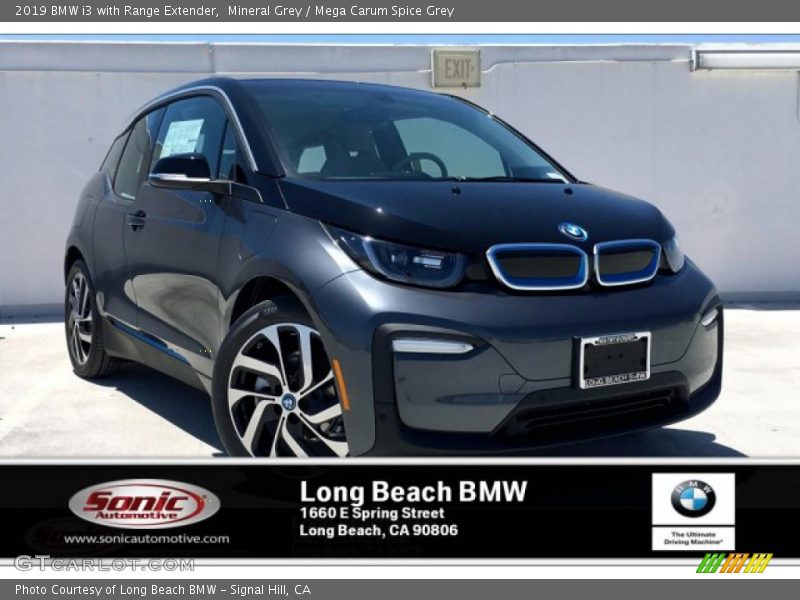 Mineral Grey / Mega Carum Spice Grey 2019 BMW i3 with Range Extender