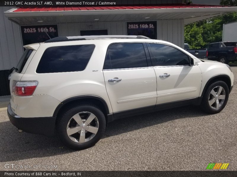 White Diamond Tricoat / Cashmere 2012 GMC Acadia SLT AWD