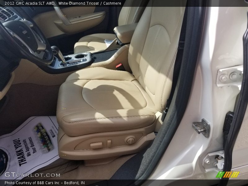 White Diamond Tricoat / Cashmere 2012 GMC Acadia SLT AWD