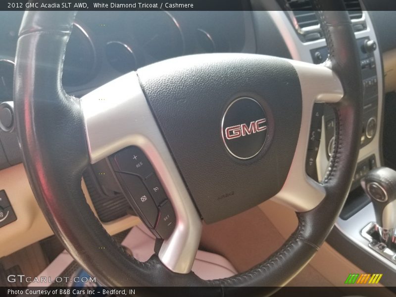 White Diamond Tricoat / Cashmere 2012 GMC Acadia SLT AWD
