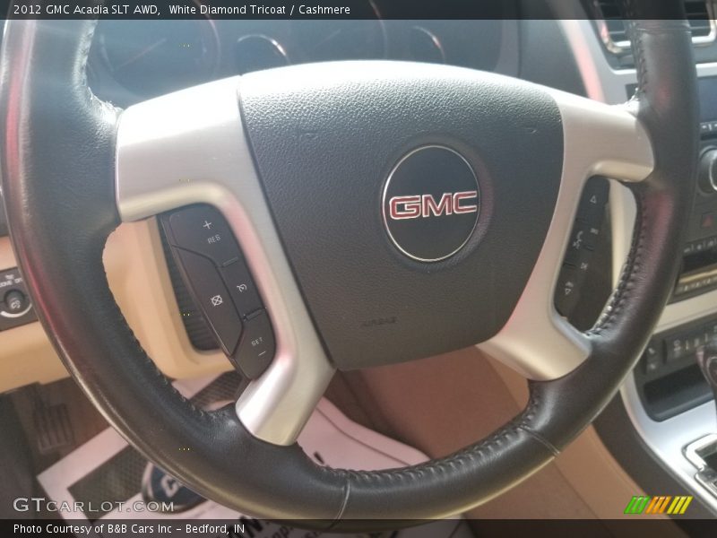 White Diamond Tricoat / Cashmere 2012 GMC Acadia SLT AWD