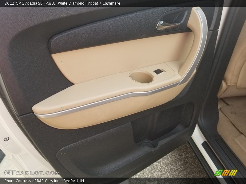 White Diamond Tricoat / Cashmere 2012 GMC Acadia SLT AWD