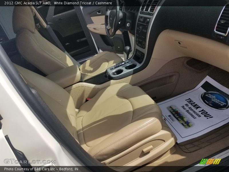 White Diamond Tricoat / Cashmere 2012 GMC Acadia SLT AWD