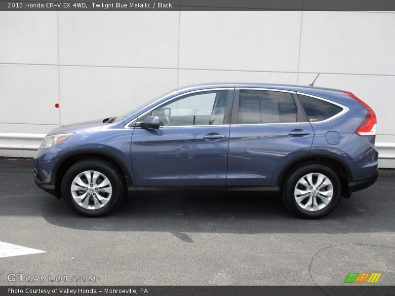 Twilight Blue Metallic / Black 2012 Honda CR-V EX 4WD