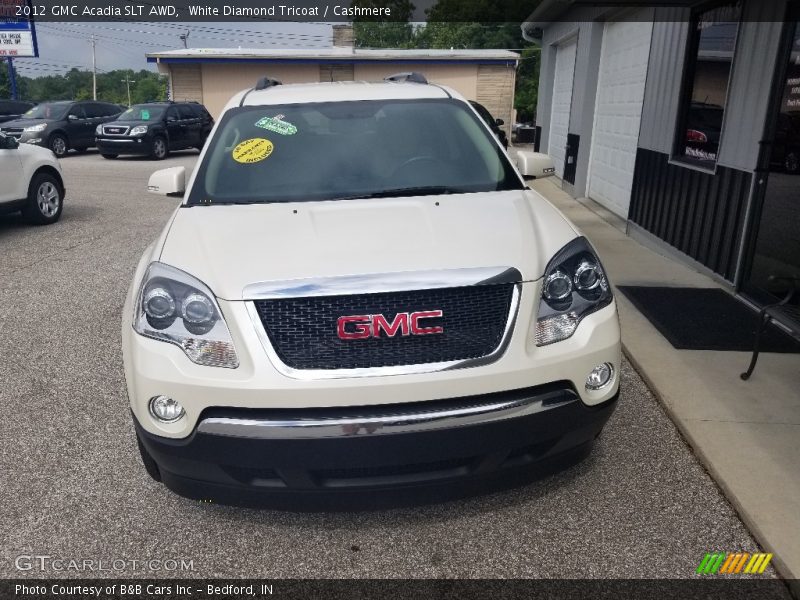 White Diamond Tricoat / Cashmere 2012 GMC Acadia SLT AWD