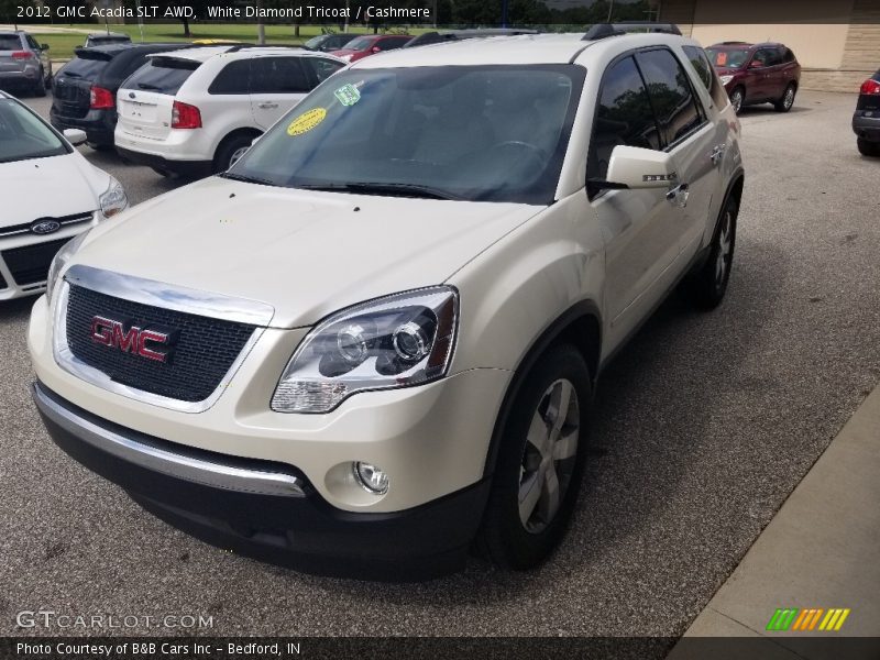 White Diamond Tricoat / Cashmere 2012 GMC Acadia SLT AWD
