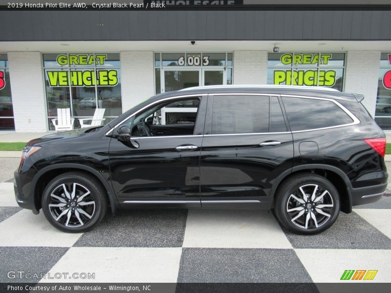 Crystal Black Pearl / Black 2019 Honda Pilot Elite AWD