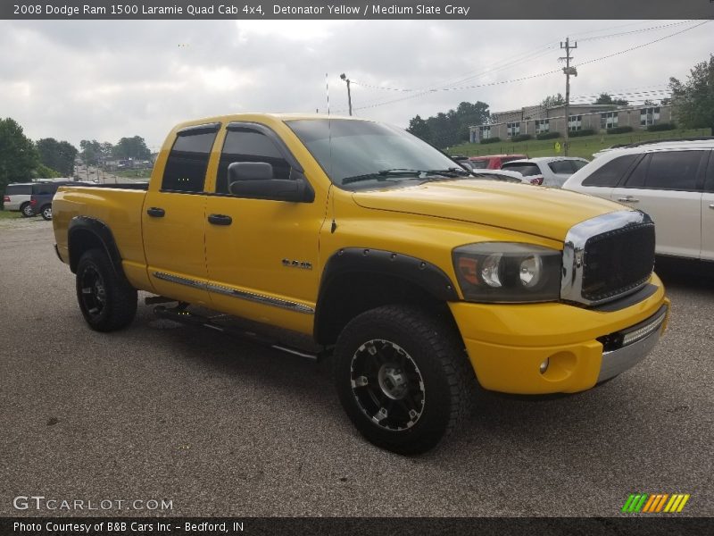 Detonator Yellow / Medium Slate Gray 2008 Dodge Ram 1500 Laramie Quad Cab 4x4