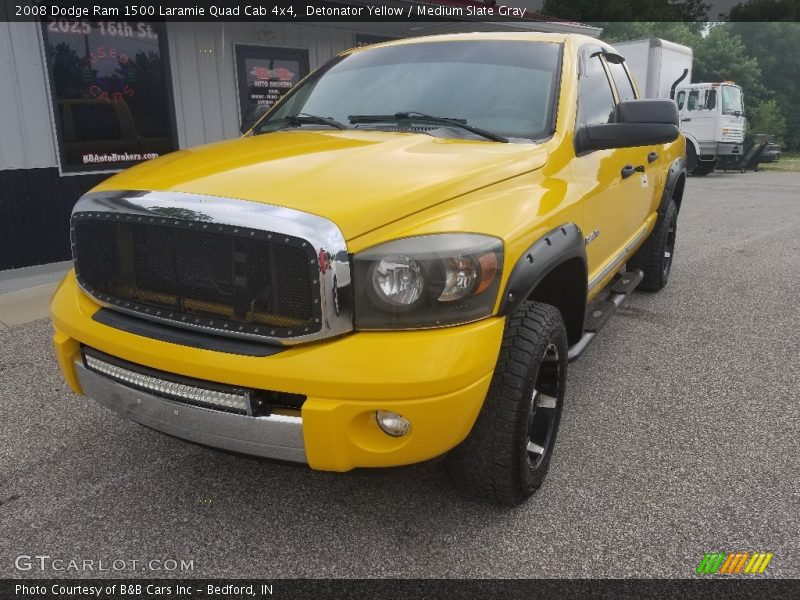 Detonator Yellow / Medium Slate Gray 2008 Dodge Ram 1500 Laramie Quad Cab 4x4