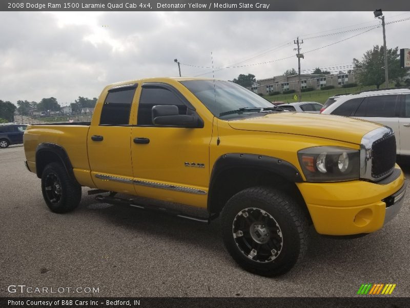 Detonator Yellow / Medium Slate Gray 2008 Dodge Ram 1500 Laramie Quad Cab 4x4