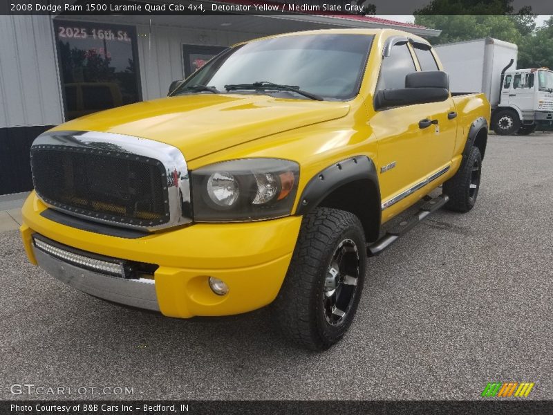 Detonator Yellow / Medium Slate Gray 2008 Dodge Ram 1500 Laramie Quad Cab 4x4