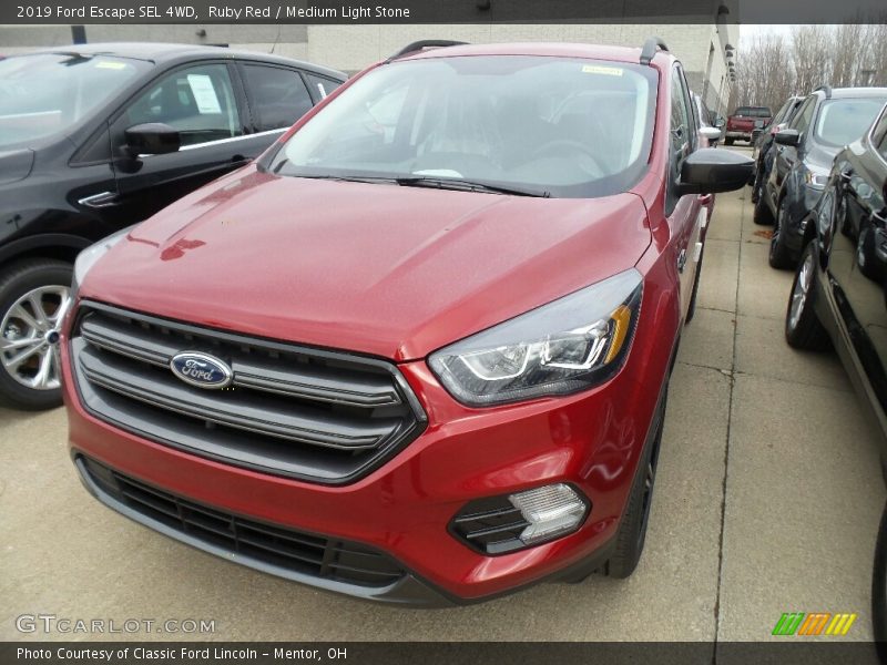 Ruby Red / Medium Light Stone 2019 Ford Escape SEL 4WD