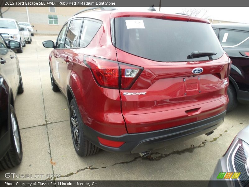 Ruby Red / Medium Light Stone 2019 Ford Escape SEL 4WD