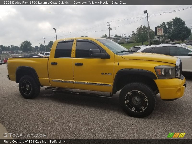 Detonator Yellow / Medium Slate Gray 2008 Dodge Ram 1500 Laramie Quad Cab 4x4