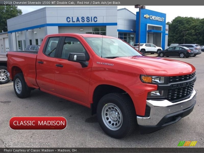 Red Hot / Dark Ash/Jet Black 2019 Chevrolet Silverado 1500 WT Double Cab