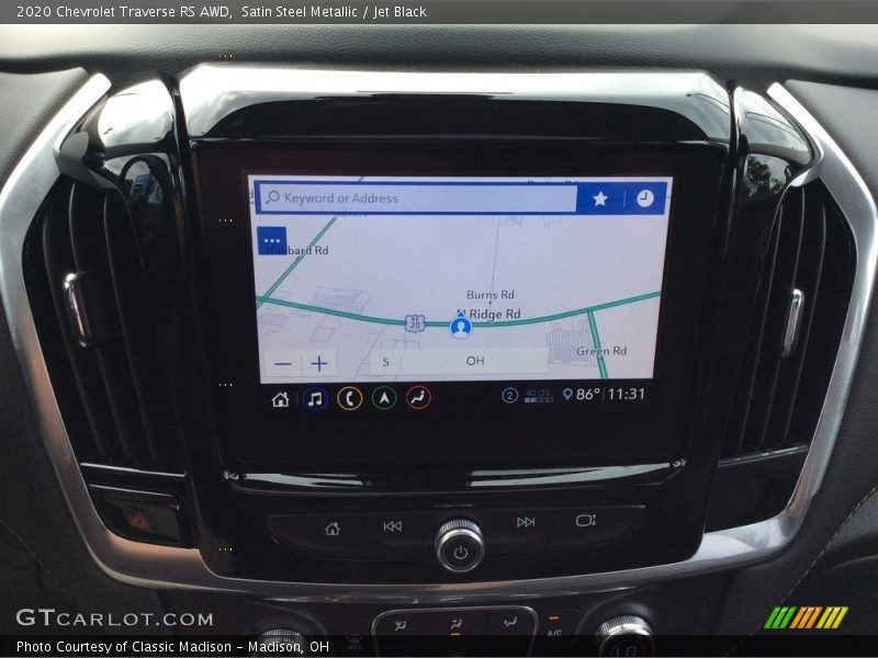 Navigation of 2020 Traverse RS AWD