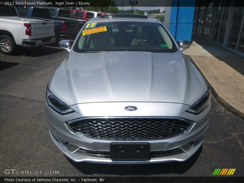 Ingot Silver / Ebony 2017 Ford Fusion Platinum