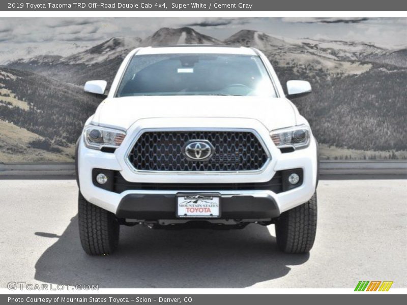 Super White / Cement Gray 2019 Toyota Tacoma TRD Off-Road Double Cab 4x4