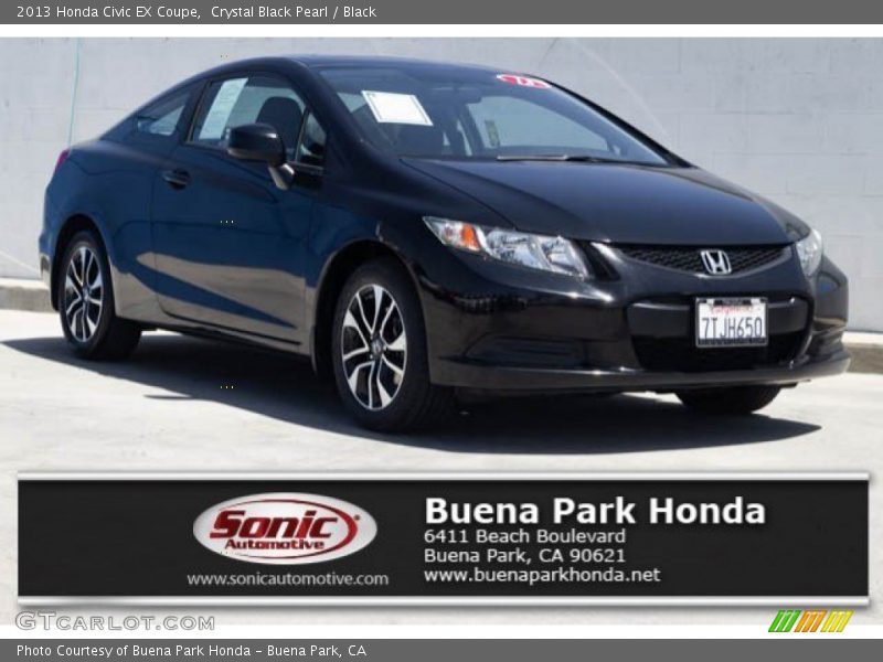 Crystal Black Pearl / Black 2013 Honda Civic EX Coupe