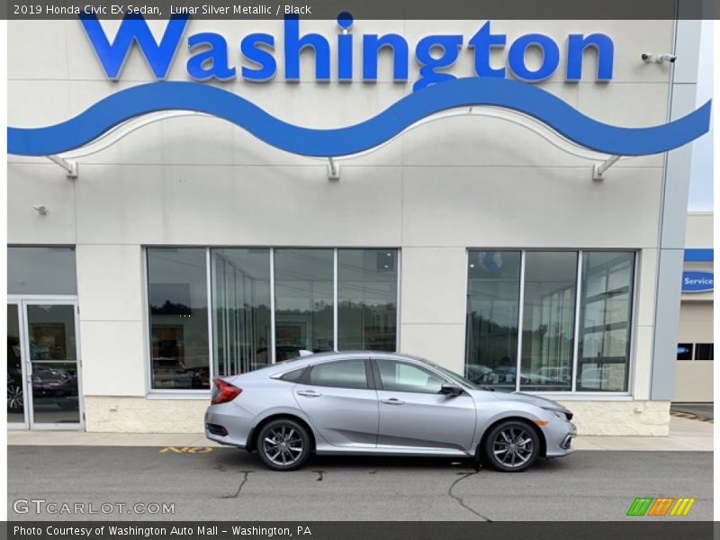 Lunar Silver Metallic / Black 2019 Honda Civic EX Sedan