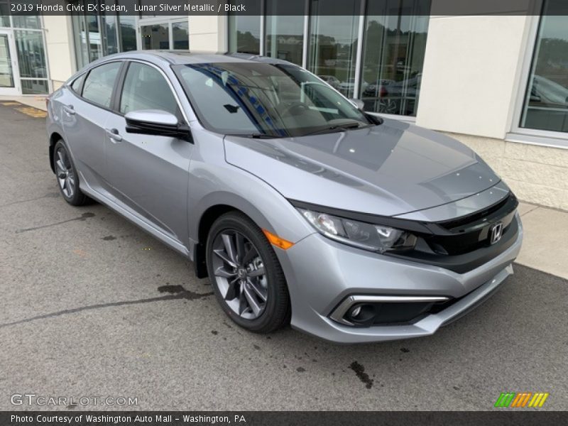 Lunar Silver Metallic / Black 2019 Honda Civic EX Sedan