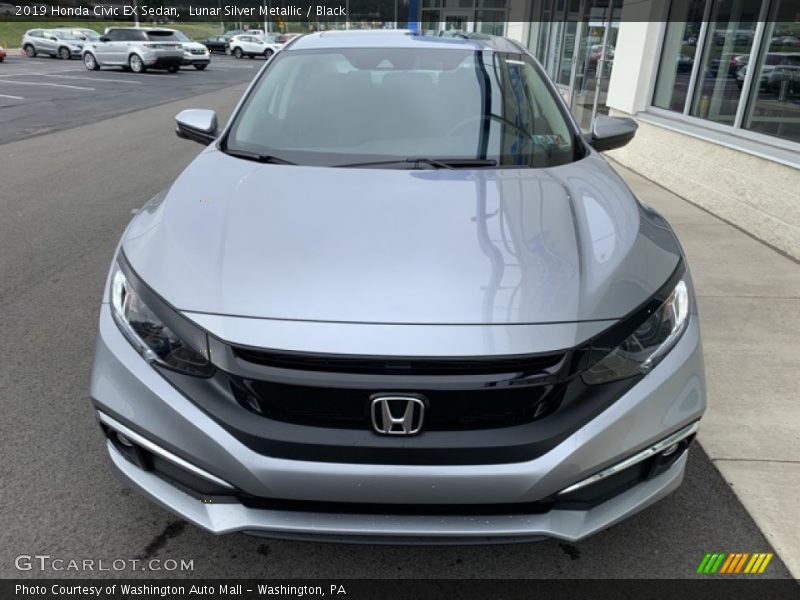 Lunar Silver Metallic / Black 2019 Honda Civic EX Sedan