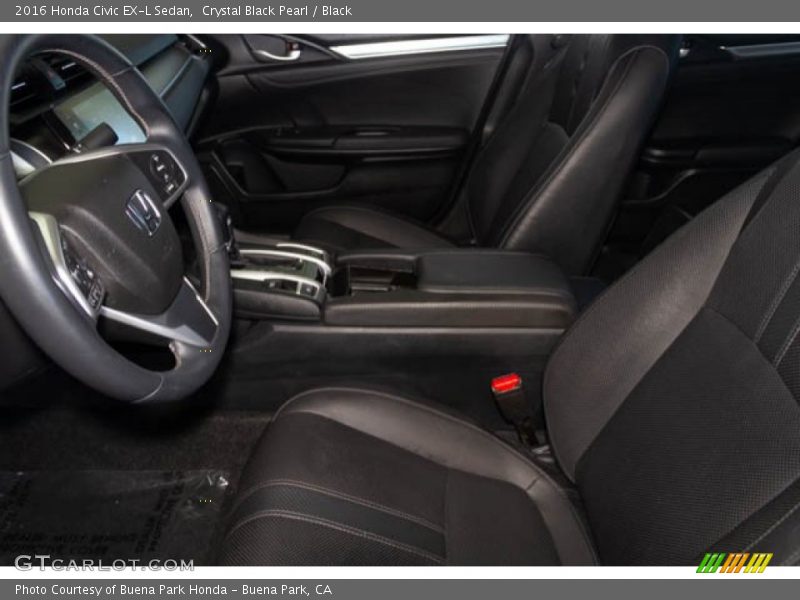 Crystal Black Pearl / Black 2016 Honda Civic EX-L Sedan