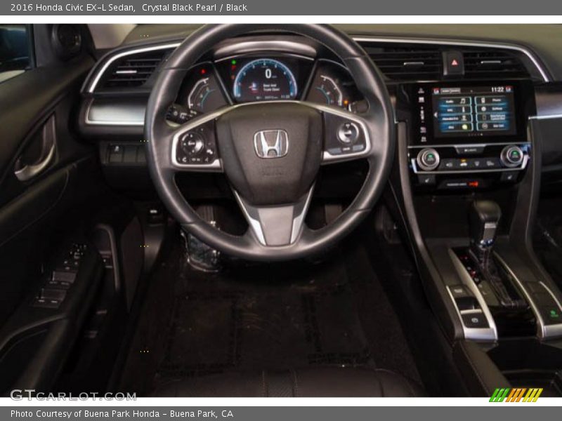 Crystal Black Pearl / Black 2016 Honda Civic EX-L Sedan