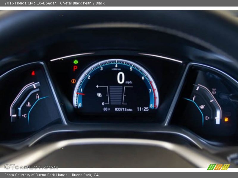 Crystal Black Pearl / Black 2016 Honda Civic EX-L Sedan
