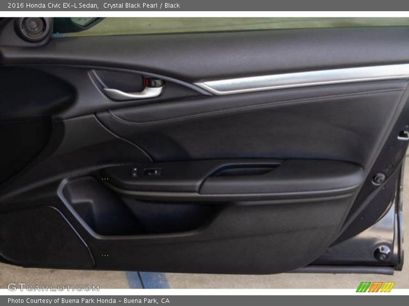 Crystal Black Pearl / Black 2016 Honda Civic EX-L Sedan