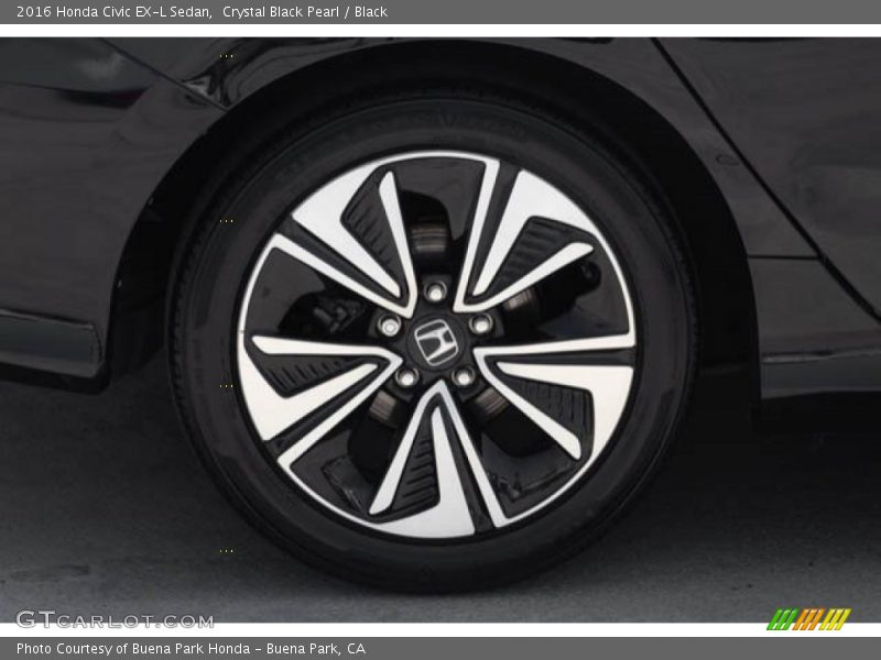 Crystal Black Pearl / Black 2016 Honda Civic EX-L Sedan