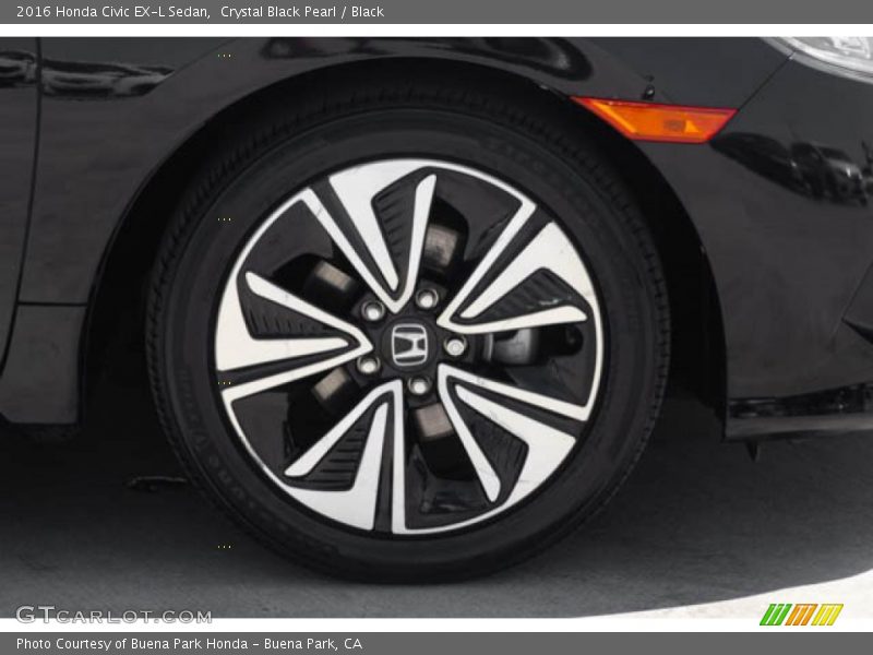 Crystal Black Pearl / Black 2016 Honda Civic EX-L Sedan