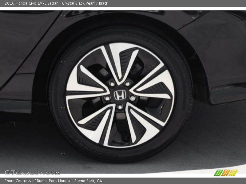 Crystal Black Pearl / Black 2016 Honda Civic EX-L Sedan