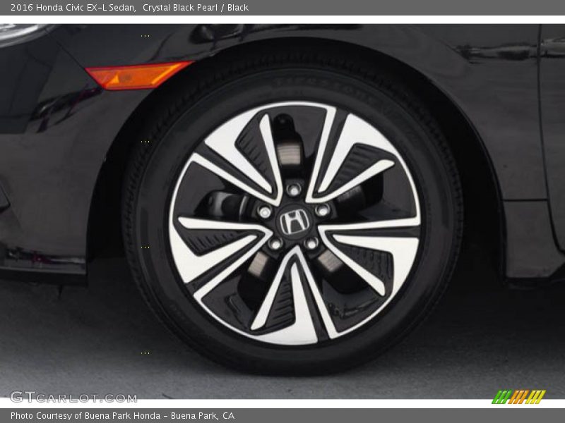 Crystal Black Pearl / Black 2016 Honda Civic EX-L Sedan