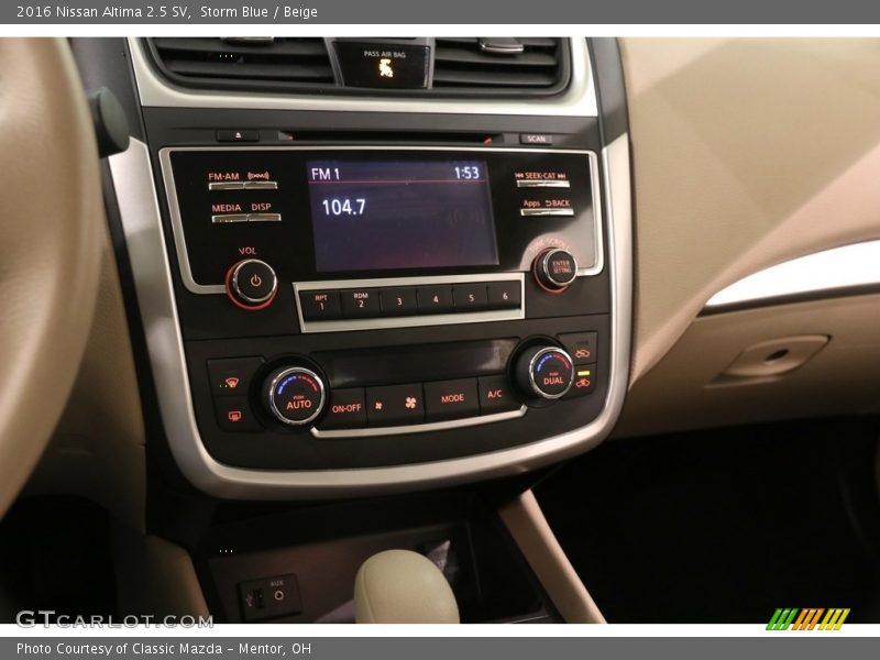 Storm Blue / Beige 2016 Nissan Altima 2.5 SV
