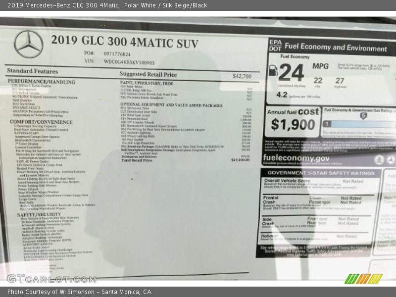 Polar White / Silk Beige/Black 2019 Mercedes-Benz GLC 300 4Matic