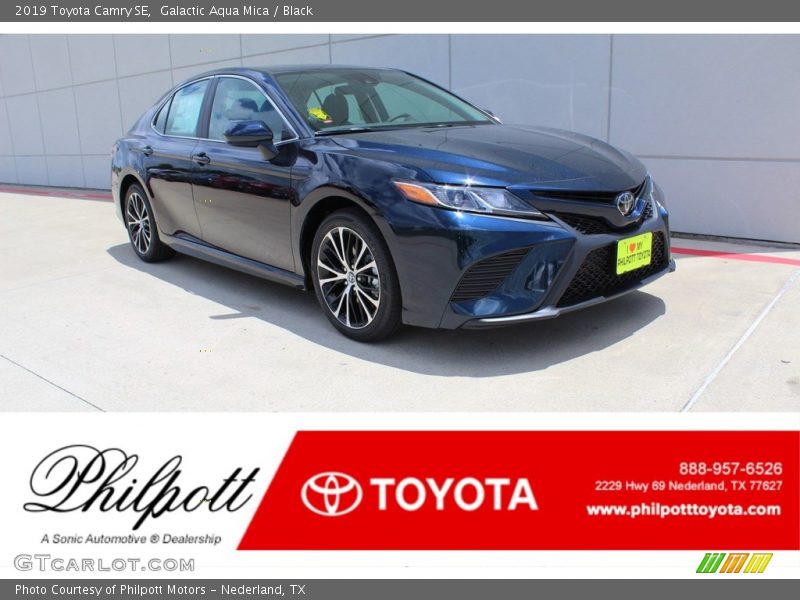 Galactic Aqua Mica / Black 2019 Toyota Camry SE