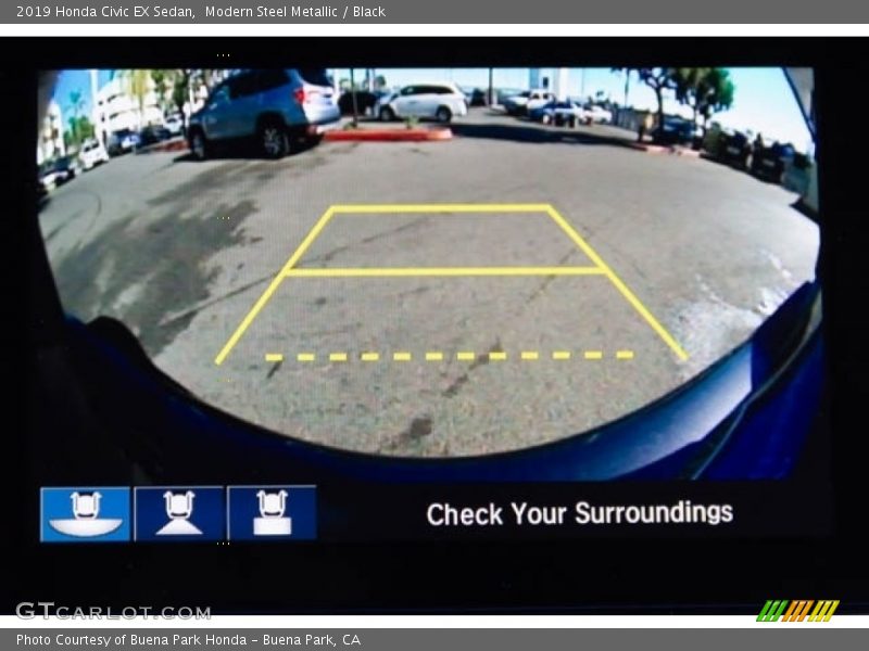 Modern Steel Metallic / Black 2019 Honda Civic EX Sedan