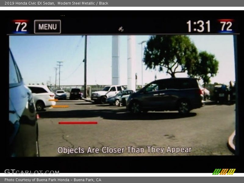 Modern Steel Metallic / Black 2019 Honda Civic EX Sedan
