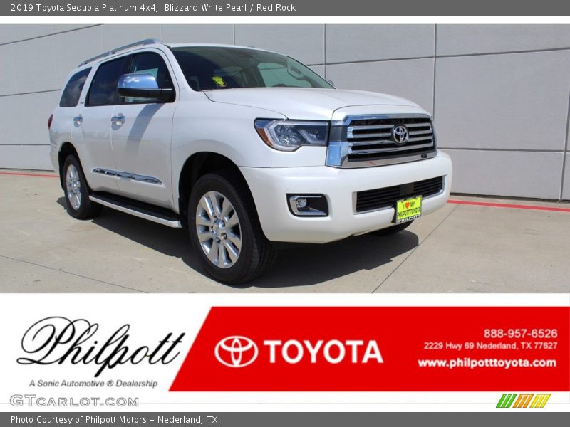 Blizzard White Pearl / Red Rock 2019 Toyota Sequoia Platinum 4x4