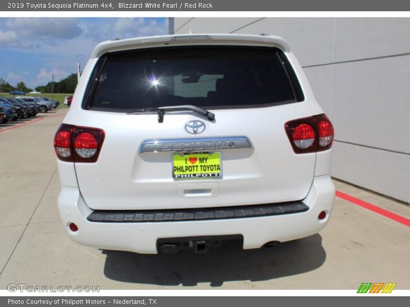 Blizzard White Pearl / Red Rock 2019 Toyota Sequoia Platinum 4x4