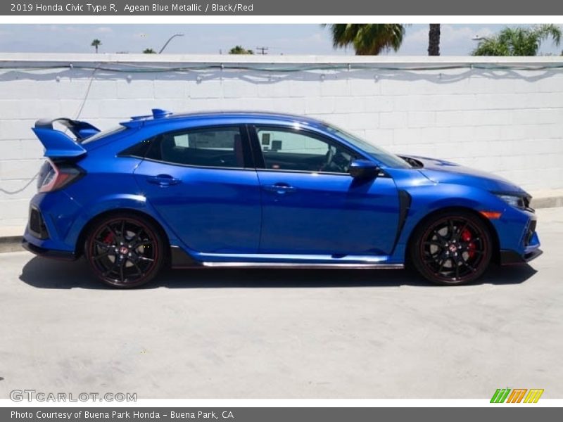 Agean Blue Metallic / Black/Red 2019 Honda Civic Type R