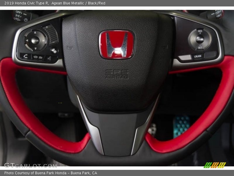 Agean Blue Metallic / Black/Red 2019 Honda Civic Type R